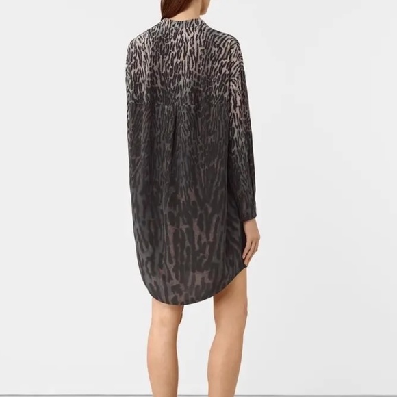 All Saints Silk Shirt Dress - Helle Sinai Big Cat Print, A BEAUTY ~ Size 8 - Picture 2 of 12